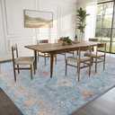 6x9 Area Rugs for Living Room, Bedroom - Machine Washable, Non-Slip Bedside Rug, Large Soft Floor Carpet for Office, Dining Room, Farmhouse and Home Decor, Charm/Turquoise