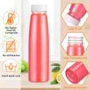 Tanlade 100 Pcs Plastic Juice Bottles with Caps Refrigerator Drink Container with Lid Clear Reusable Beverages Bottles for Juices, Milk, Tea, Fridge Storage, Take out (White Cap,10 oz)