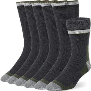 Buttons & Pleats Wool Socks for Men & Women Merino Thermal Warm Cozy Winter Boot Sock (Small-Medium, E27-green (3 Pairs))