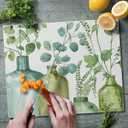 CounterArt Greenery 3mm Tempered Glass Cutting Board 15 x 12 Serving Board Charcuterie Board