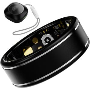 Fitness Tracker Ring for Men Women  Smart Ring with Heart Rate, SpO2, Blood Pressure, Sleep Monitoring, Step & Calorie Counter, 5ATM Waterproof, No Subscription Fee (Black, 11)