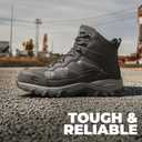 NORTIV 8 Waterproof Steel Toe Boots for Men Slip Resistant Safety Industrial Boots Paladin-Steel (12, Black-leather)