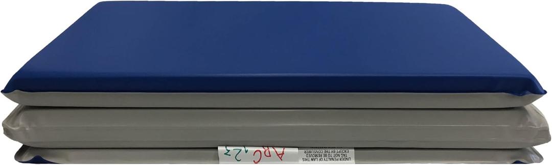 Toddler KinderMat Rest Mat with Pillow, 3/4 Inch Thickness, 8-mil Vinyl (Blue and Grey)