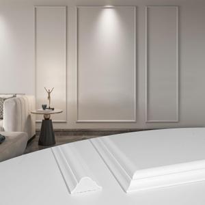 Art3d Pre-Cut Wall Molding Set of 3 pcs, Ready-to-Assemble Wainscoting Panels for Interior Wall Dcor Living Room Bedroom Accent Wall - Installed with Glue, 3 Frames (White: Style 3)