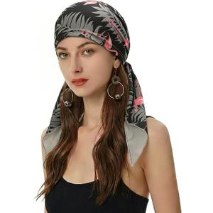 ZLYC Chemo Headwear Pre Tied Head Scarf Headwraps Lightweight Turban Beanie Cap for Women, One Size