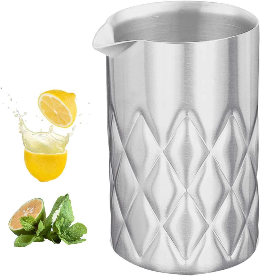 Stainless Steel Mixing Glass-Premium Mixing Glass Bartending-Double Wall Bar Tools-Easy Stirring with Unbreakable -Keeps Drinks Hot or Cold-18 oz 550ml-Great Gift Idea