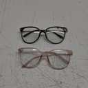 Gaoye Blue Light Blocking Glasses - Trending Round TR90 Frames, Metal Arms, UV400 Protection - Matching Soft Case (2-black+pink)