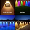 Solar Fence Lights Outdoor, 12 Pack IP65 Waterproof Fence Lights Solar Powered with Ultra-Bright LED Lens, 9 Color Modes, 12+ Hours Steady Glow for Deck/Backyard/Patio/Pool/Wall - Black