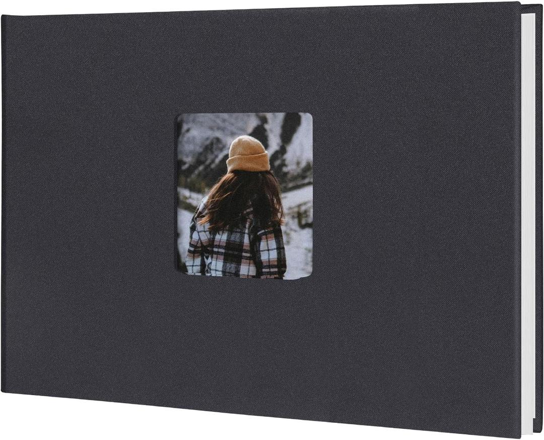 Small Photo Album for Fujifilm Instax Mini Camera, Self Adhesive Albums White 30 Pages Scrap Book for 2x3 46 57 Instax Mini 12 11 9 8 7+ 99 40,Polaroid 300 Instant Camera,K-pop Photocards,Black