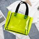 TotePrint Clear 1Packs Small Tote Work Bag,Gift Wrap Handbag for Bridal and Birthday Party,Travel Makeup Pouch with Handle (1pcs-yellow)