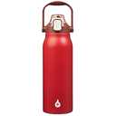 BJPKPK Insulated Water Bottles with Straw, 45 oz Stainless Steel Metal Water Bottle with One-handed Opening Lid, BPA Free Reusable Jugs, Thermos for Gym Sports Outdoors, Red