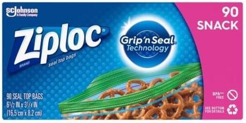 Replacement for fits Ziploc 71143 Secure Lock Zipper Snack Bag 3-1/4 W x 6-1/2 L in. 
