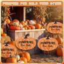 4 Pcs Fall Pumpkin Plastic Yard Sign, 15.7 x 13 in Garden Stakes