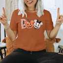 Halloween Party Shirt Woman Magical Halloween Shirts Boo Tshirt Pumpkin Print Tees Casual Vacation Short Sleeve Tops (XX-Large, Orange)