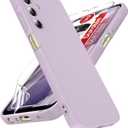LeYi for Samsung Galaxy-A25-5G-Case: Samsung A25 5G Case with 2 Pack HD Screen Protector, Soft Liquid Silicone Shockproof Anti-Scratch Phone Case for Galaxy A25, Purple
