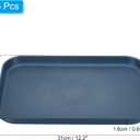 PATIKIL Plastic Fast Food Serving Tray, 6 Pcs 12.2" x 8.9" Reusable Rectangular Cafeteria Serving Platter for Party Kitchen Restaurant, Dark Blue