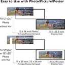 JCJMY 12x36 Picture Frame with 10x30 Mat, Display Photo 10x30 with Mat or 12 x 36 Without Mat, Wall Hanging Large 12 by 36 Poster Frame with Plexiglass, Black