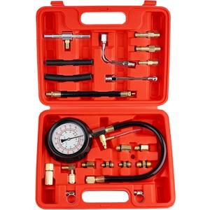 0-140PSI Fuel Pressure Tester Kit, Fuel Injector Injection Pump Pressure Gauge, Fuel Pump Pressure Tester Diagnostic Tool for Gasoline Cars, Trucks, Motorcycles and RVs