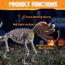JOYIN Halloween Golden Retriever Skeleton 34” Animal Dog Plastic Skeleton with Glowing LED Eyes & Spooky Sounds, Moving Jaw, Posable Joint for Haunted House, Yard Graveyard, Indoor Outdoor Decor