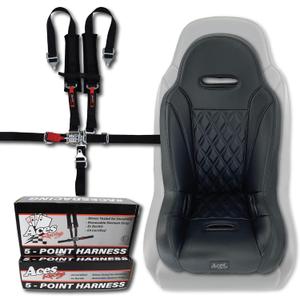 UTV Junior Seat (Fits Stock and Aftermarket Seats) (Black - 5 Point Harness)