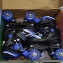 WELLWON Kids Roller Skates for Boys Girls, 4 Size Adjustable Kids Rollerskates with Light Up Wheels, Roller Skates for Boys Girls, Size S, Blue