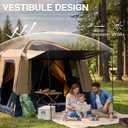 EVER ADVANCED 10 Person Camping Blackout Design Tent, Multi Room Tent for Family, Large Tents with Rainfly and Carry Bag, 2 Doors, Water-Resistant, 14ft x 10ft x 84in