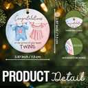 10 x New Baby Twins Christmas Ornament - Congratulations Gifts for Twins Boy and Girl, Newborn Baby Gifts - Baby First Christmas Ornament, Gift for New Twin Moms, Dads, Parents