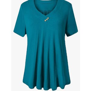 U.Vomade Women's Plus Size Tops Short Sleeve Blouses Flowy Summer Tunic Tops 2X