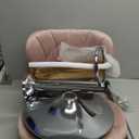 Roundhill Furniture Ellston Velvet Adjustable Swivel Barstools in Pink, Set of 2