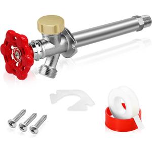 Boltigen 8inch Anti-Siphon Frost Free Sillcock Valve, No Lead Brass Freeze Proof Outdoor Water Faucet, 1/2" NPT X 3/4'' GHT Hose Bib Frost Free Outside Spigot