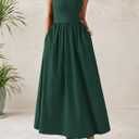PRETTYGARDEN Women 2026 Summer Elegant Strapless Maxi Dress Tube Top Dress A Line Flowy Long Wedding Party Cocktail Dresses (Green, XXL)