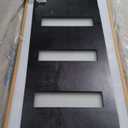 Casaphoria 36" x 80" Fiberglass Front Door with 4-9/16" Vinyl Frame,Left Hand Inswing Exterior Door with Brickmould,Contemporary Wooden Grain Knock-Down Entry Door for Home Entrance, Balck