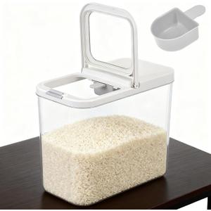 YEXEXINM 20-25 lbs Rice Dispenser with Measuring Spoon 11.4Qt/12L Tall and Narrow Food Storage Flour Bin Large Airtight Food Storage Rice Container for Kitchen Pantry Organization Slim Space-Saving