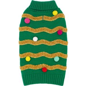 cyeollo Dog Sweater Dog Christmas Sweaters Turtleneck Glitter Holiday Doggie Clothes for Cold Weather Winter Pet Outfits for Dogs Medium