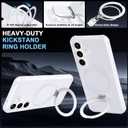 Magnetic Stand for Samsung Galaxy S25 Plus Case [Military Grade Drop Protection] with Kickstand, Matte Translucent Slim Case for S25 Plus 6.7", White