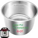 Replacement Pot for Instant Pot 8-Qt, 304 (18/8) Stainless Steel Inner Pot for Instant Pot 8-Quart, Upgrade Insert for Instantpot, Liner for Insta Pot 8 Qt with Thick Bottom, Non-Toxic (No Teflon)