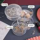 Clear Jewelry Box, Ring Earrings Necklace Bracelet Bangle Watch Jewelry Storage Box for Women, 4-Layer Rotating Travel Jewelry Tray Case with Lid,4.5 * 4.5 * 7 inch