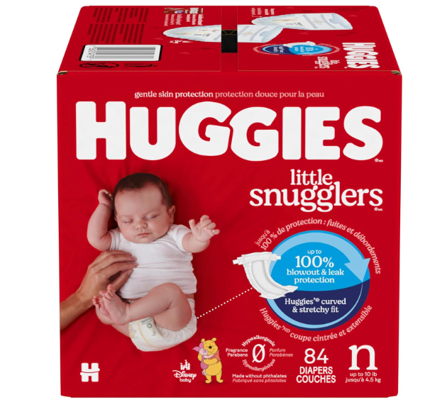 Huggies Size Newborn Diapers, Little Snugglers Baby Diapers, Size Newborn (up to 10 lbs), 84 Count