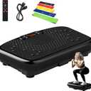 SoftGym Vibration Plate Exercise Machine for Lymphatic Drainage,Power Vibrate Stand Shake Board 450 Lbs Capacity Whole Body Workout Waver with Fitness Resistance Bands Weight Loss Gifts for Women Men