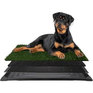 Artificial Grass Puppy Pee Pad for Dogs and Small Pets - 41X27 Inch, Reusable 4-Layer Turf Pads for Dogs with Tray - Indoor and Outdoor Fake Grass Potty Pet Supplies by PETMAKER