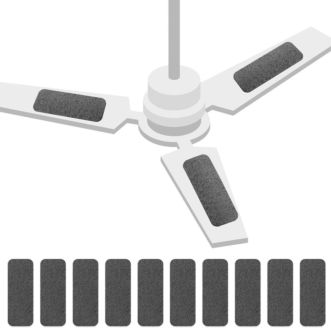 Tuanse 10 Pack Ceiling Fan Filters for Blades Ceiling Fan Air Filter Activated Zeolite Easy Stick Air Filter Trap Pet Odors, Dander, and Dust for Common Household Contaminants (Light Gray)