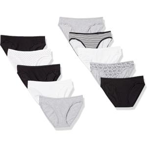 Amazon Essentials Women's Breathable Cotton Bikini Brief Underwear with Full Coverage, Multipacks S