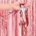 KIKEVITE Bachelorette Party Decorations I Rose Gold Curtain, Stripper Man Hanging Swirls & Banner for Birthday Wedding Engagement Bridal Shower