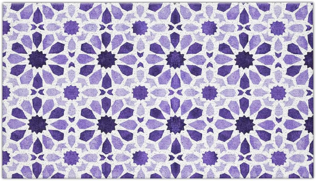 Purple Floral Boho Outdoor Door Mat Doormat, Purple Floral Boho Welcome Door Mats Doormat Outdoor Indoor Entrance, Indoor Door Mats for Entryway, 17x30