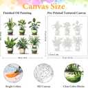 Okarina Paint by Numbers Kit for Adults Beginner, Adult Paint by Number Kits on Canvas, Green Plant DIY Acrylic Oil Painting by Numbers for Adults, Perfect for Home Wall Decor 16X16 Inch (HMOP25304)