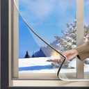 DIY Magnetic Window Insulation Kit 56"x35" Indoor Clear Film for Heat and Cold Winterizing Kit Cuttable Transparent Window Covering
