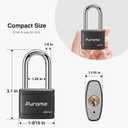 Puroma 2 Pack Keyed Padlock with 3 Keys Alike, 1.8 Inch Locker Lock 40mm Heavy-Duty Locks for Gate Fence Hasp Cabinet Toolbox School Gym Locker (Black)