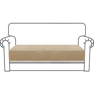 MAXIJIN Velvet Stretch Couch Cushion Covers Soft Loveseat Cushion Cover Replacement Sofa Seat Cushion Slipcovers RV Protector with Elastic Bottom (1 Piece Loveseat Cushion Cover, Camel)