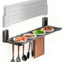 22Inch Floating Shelves for Kitchen Foldable No Drill Storage Rack Sturdy 11lbs Load Space Saving Wall Mount for Spices Cookware Bathroom