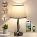 Kakanuo Touch Table Lamp for Bedroom, Small Bedside Lamp with USB C Charging Port, 3 Way Dimmable Touch Control Nightstand Lamp for Living Room and Office, LED Bulb Included (Gray)